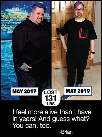 Brian Before and After Losing 131 LBS